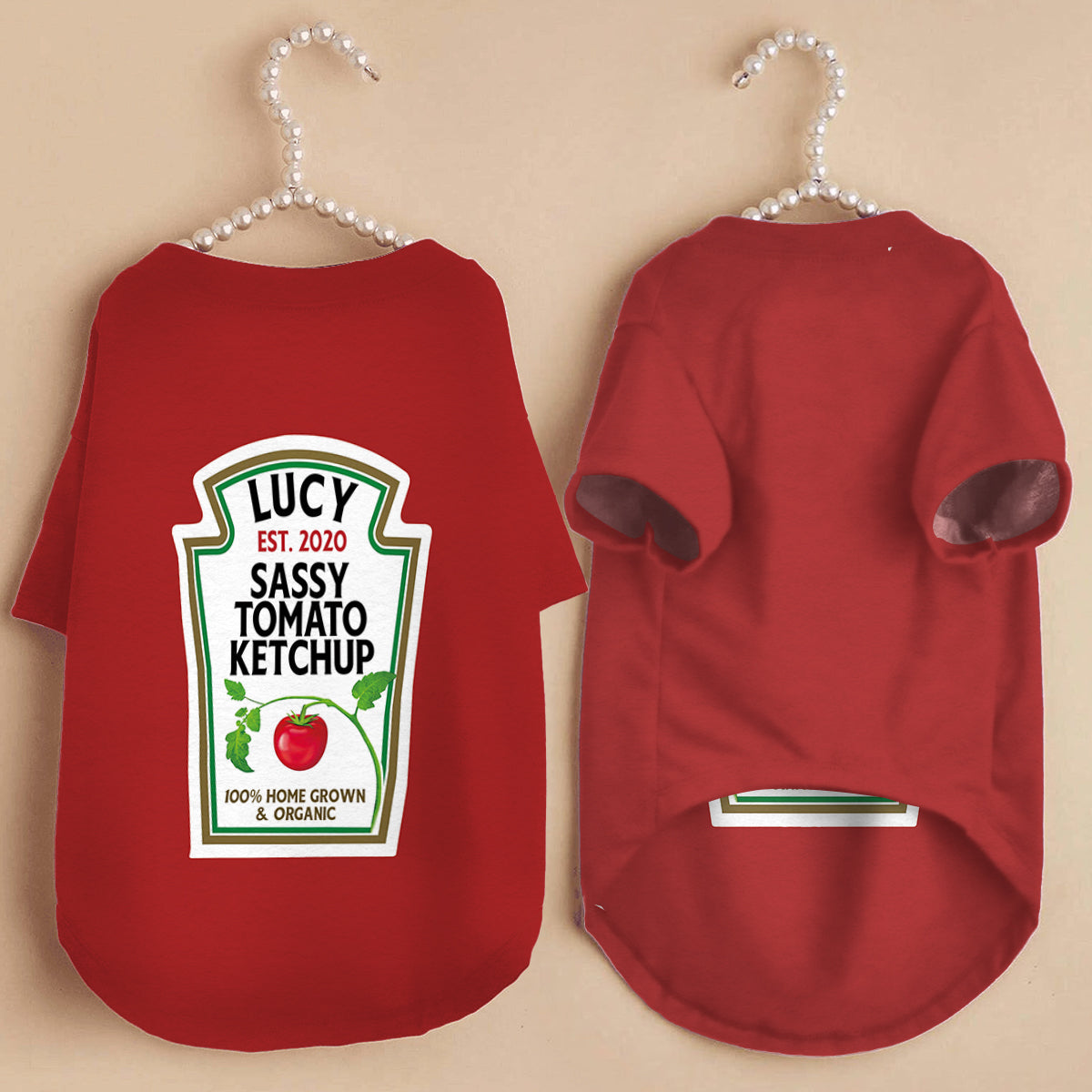 Sassy Ketchup Spicy Mustard Condiment Costume - Personalized Dog Pet Shirt