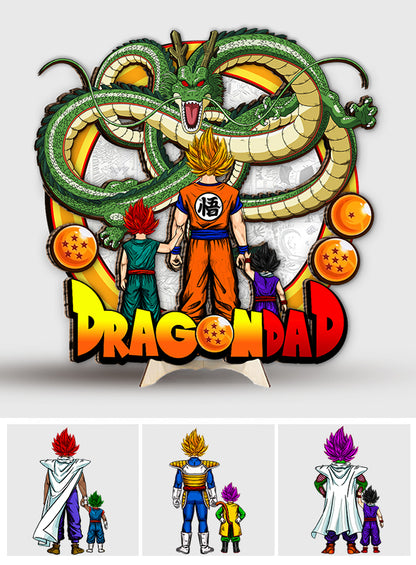 Dragon Dad - Personalized Father 2 Layered Wood Sign / Wood Plaque