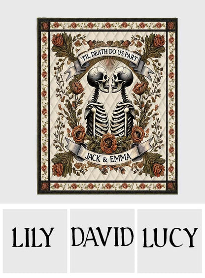 Till Death Do Us Part - Personalized Skull Blanket