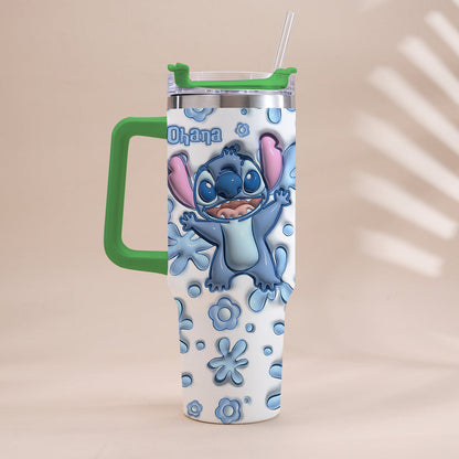 Ohana Blue - Personalized Ohana Tumbler With Handle
