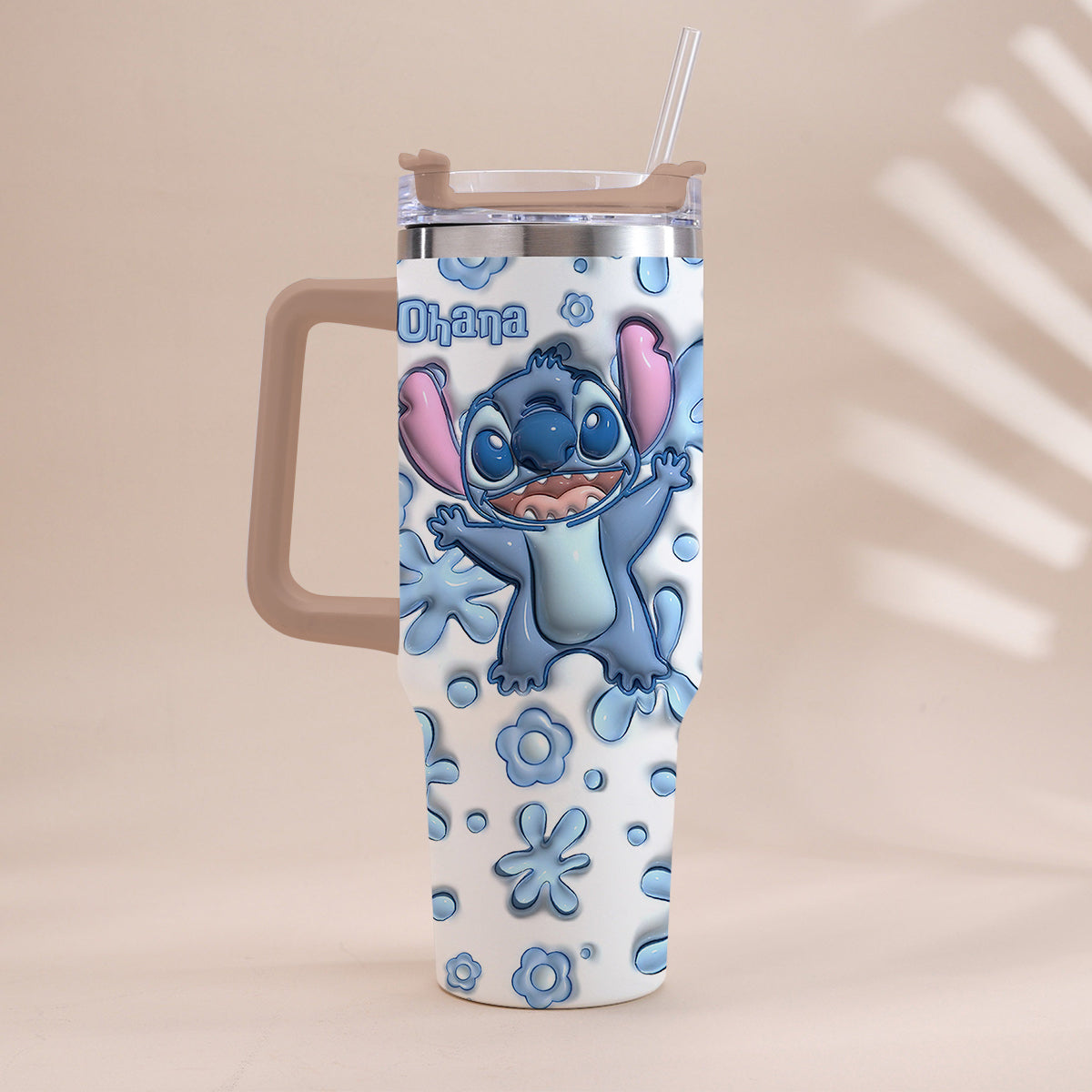 Ohana Blue - Personalized Ohana Tumbler With Handle