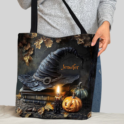 A Witch's Autumn Ritual - Personalized Witch Tote Bag