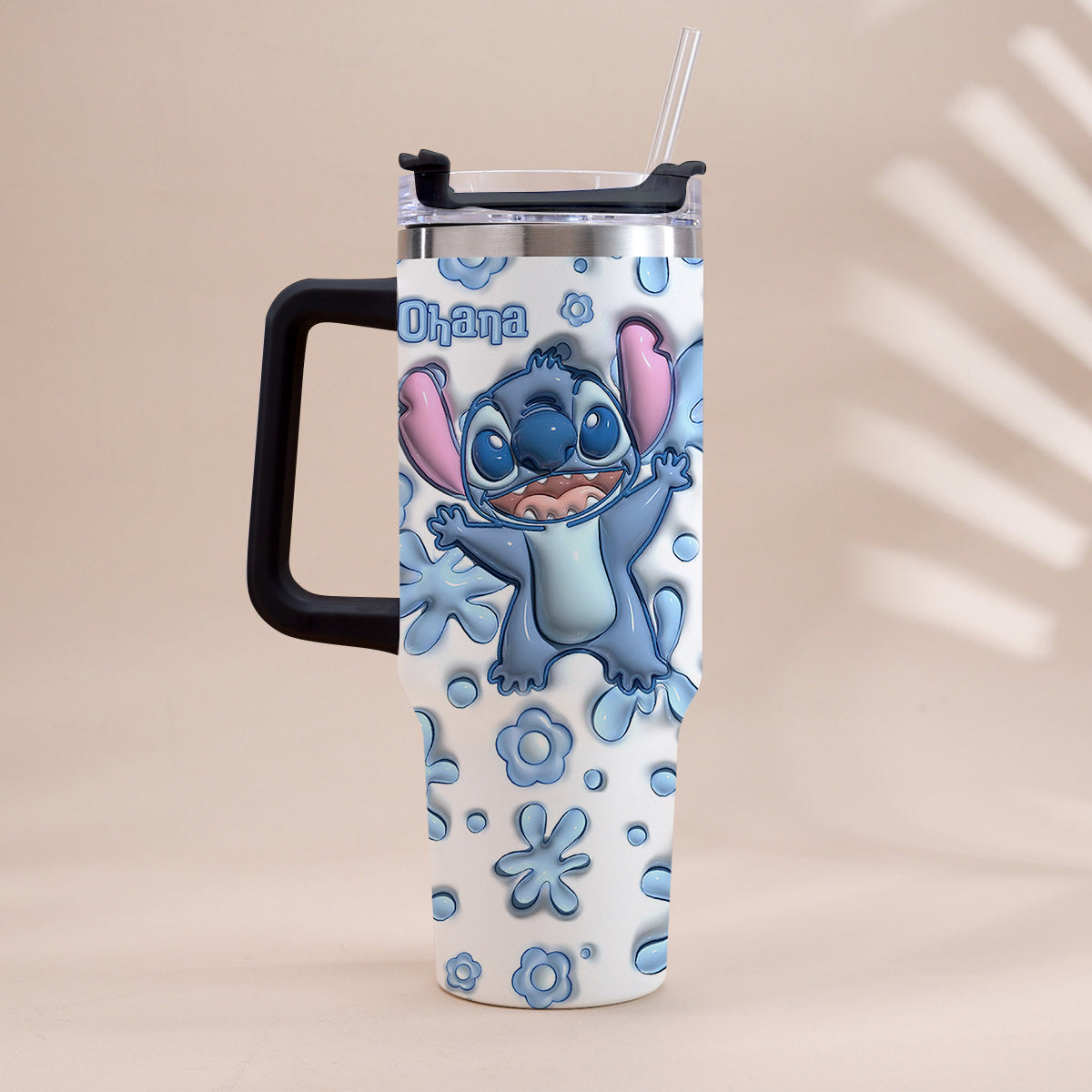 Ohana Blue - Personalized Ohana Tumbler With Handle