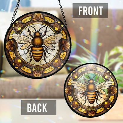 Beautiful Bee - Personalized Bee Stained Glass Suncatcher