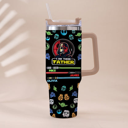 I Am Their Father - Personalized Father Tumbler With Handle