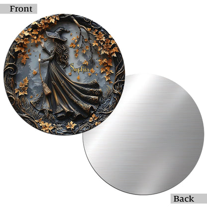 Beautiful Witch - Personalized Witch Cut Metal Sign