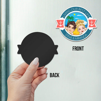 Husband And Wife Cruising Partners For Life - Personalized Cruising Magnet