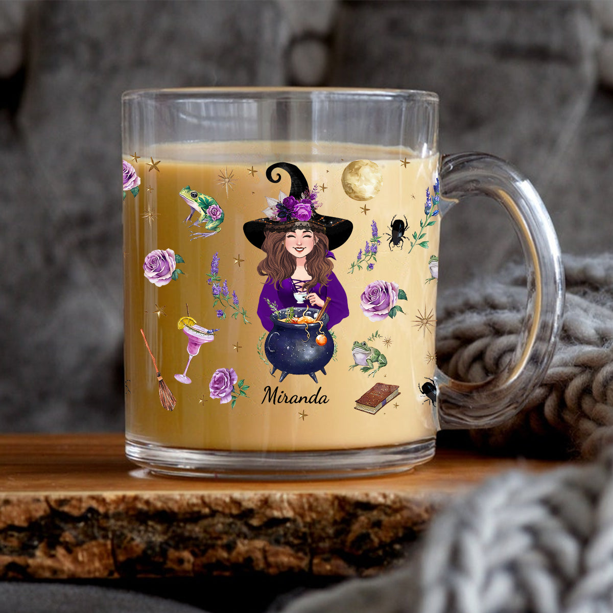 This Witch Needs Coffee Before Any Hocus Pocus - Personalized Witch Glass Mug