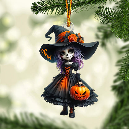 Little Witch - Personalized Witch Custom Shaped Ornament