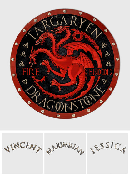 The Song Of Ice And Fire - Personalized Thrones Game Round Wood Sign