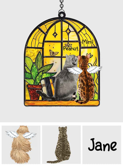 Stunning Cats By The Window - Personalized Cat Window Hanging Suncatcher Ornament