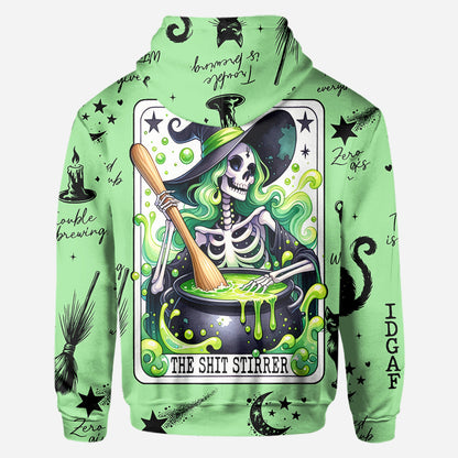 The Shit Stirrer - Personalized Witch All Over Shirt