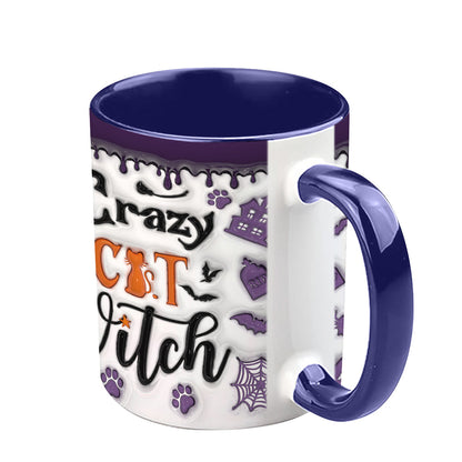 Crazy Cat Witch - Personalized Witch Accent Mug