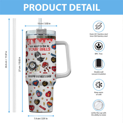 Happy Father's Day - Personalized Marvelous Universe Tumbler With Handle