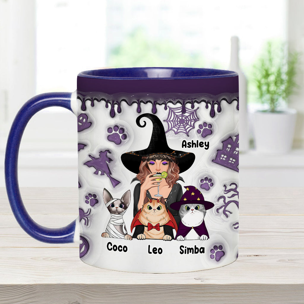Crazy Cat Witch - Personalized Witch Accent Mug