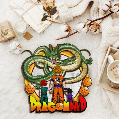 Dragon Dad - Personalized Father 2 Layered Wood Sign / Wood Plaque