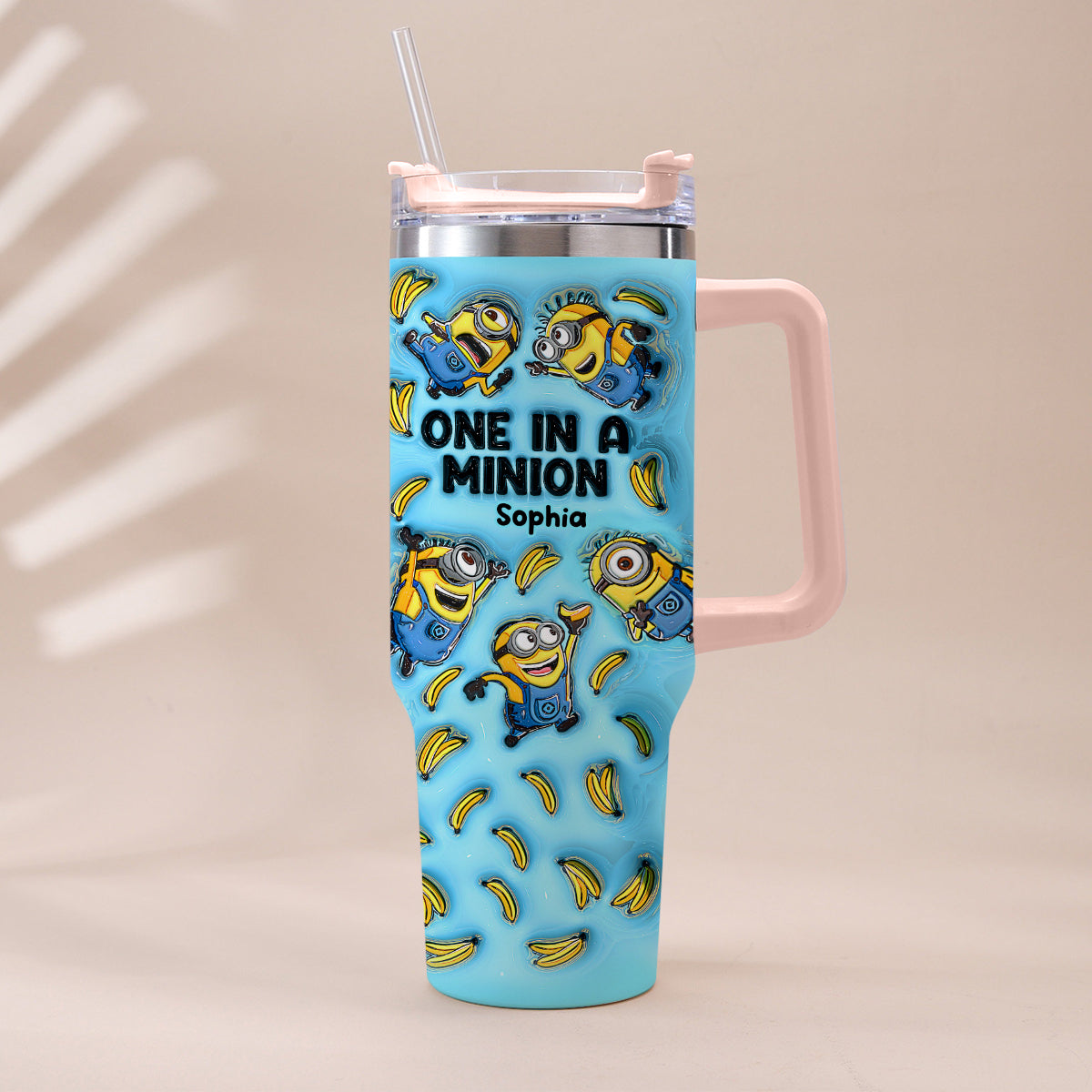 One In A Minion - Personalized Tumbler With Handle