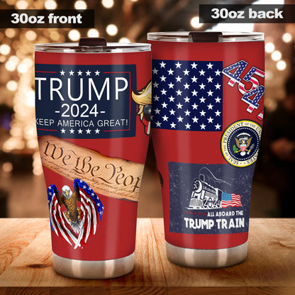 All Aboard The Trump Train MAGA 2024 We The People - Tumbler