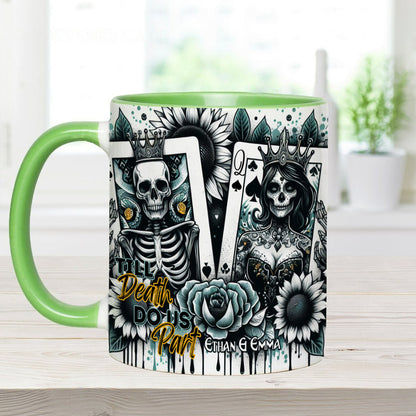 Till Death Do Us Part - Personalized Skull Accent Mug