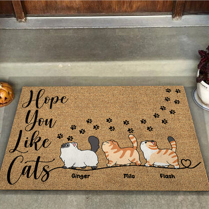 Hope You Like Cats - Personalized Cat Doormat