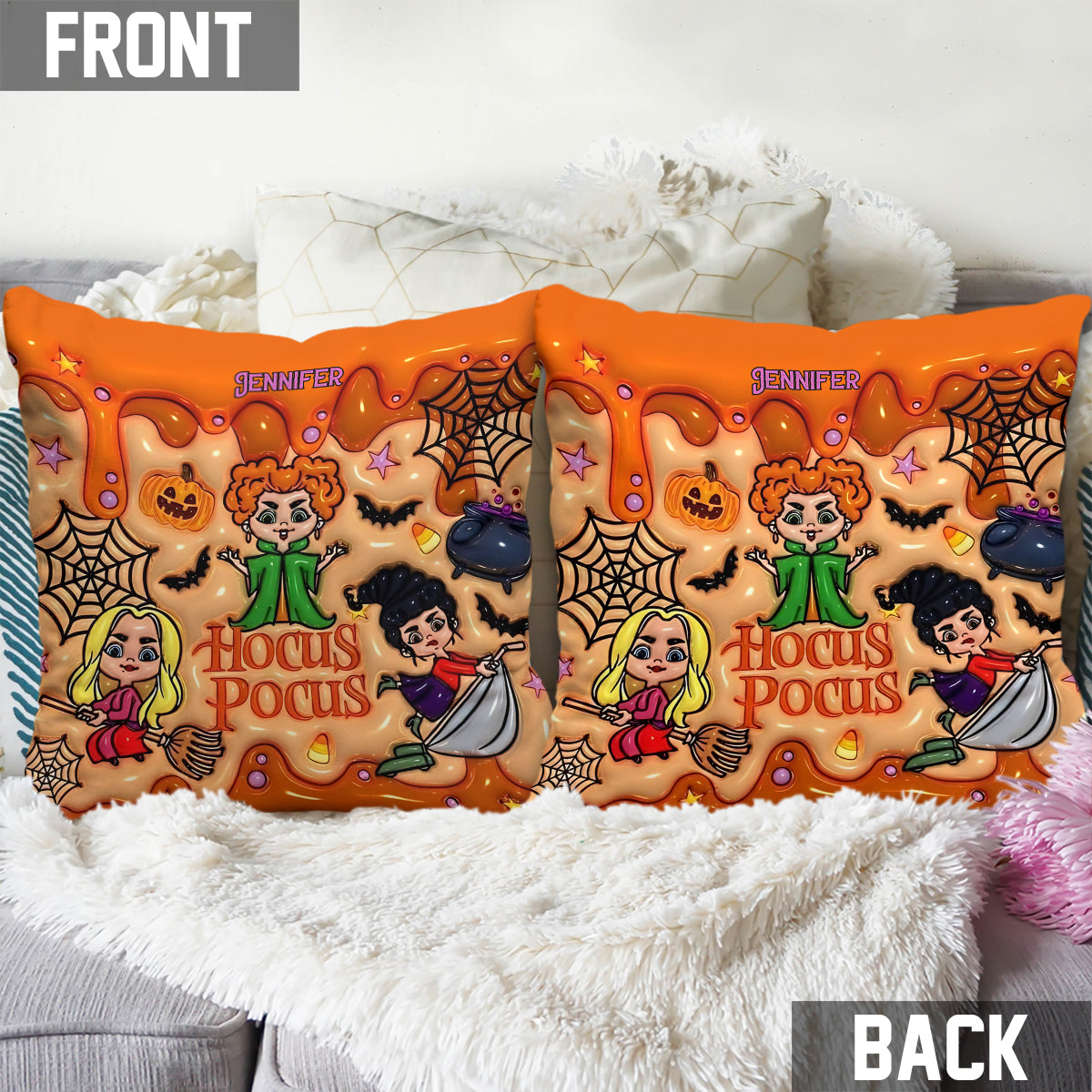 Sisters - Personalized Three Witches Throw Pillow