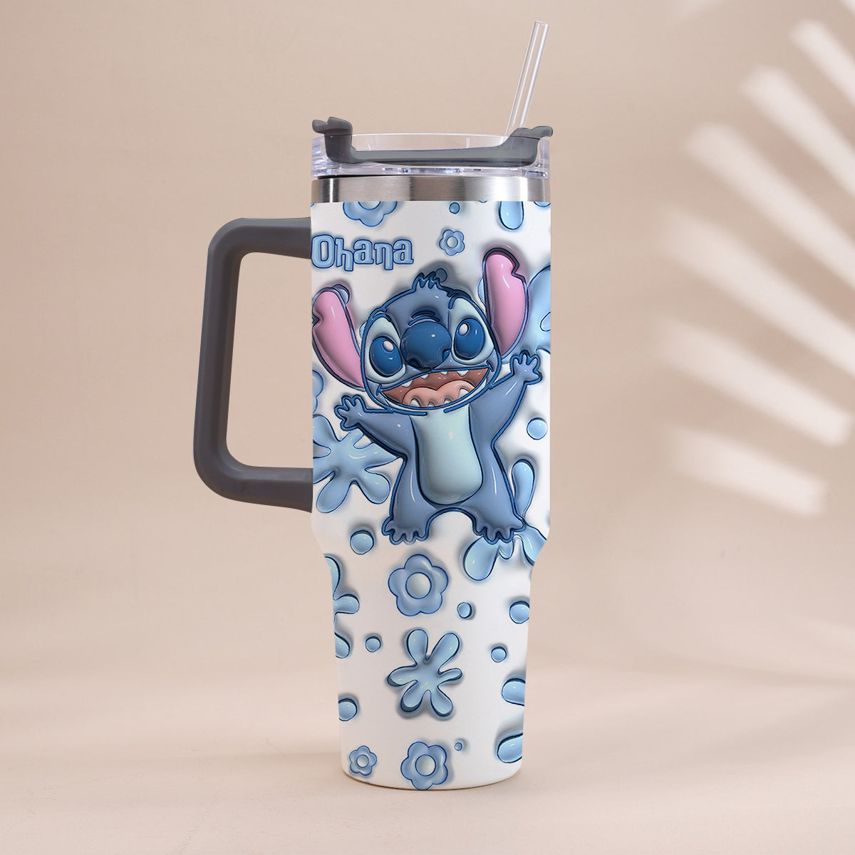 Ohana Blue - Personalized Ohana Tumbler With Handle