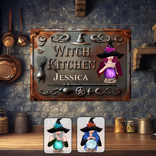 Witch House - Personalized Witch Rectangle Metal Sign