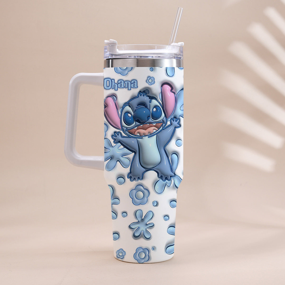 Ohana Blue - Personalized Ohana Tumbler With Handle