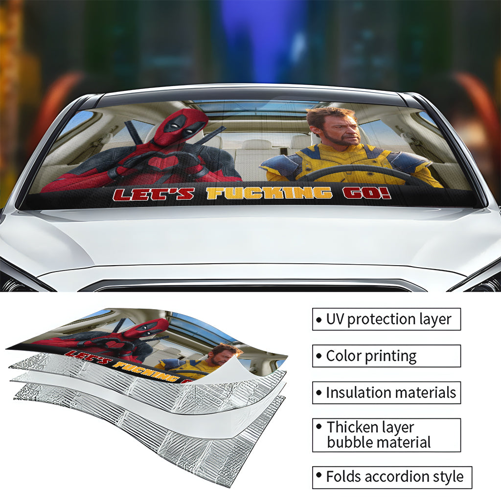 Let's Fucking Go - The Psychopath Car Sunshade