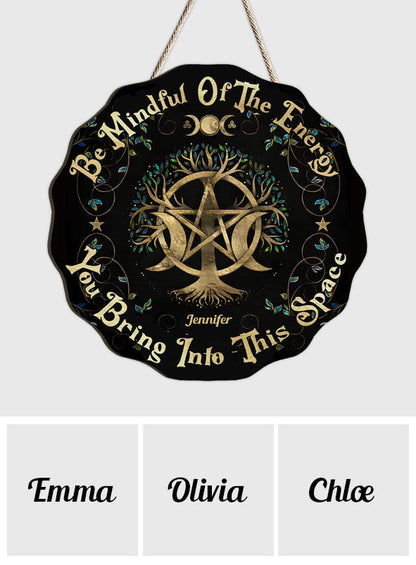 Please Be Mindful - Personalized Witch Custom Shaped Wood Sign