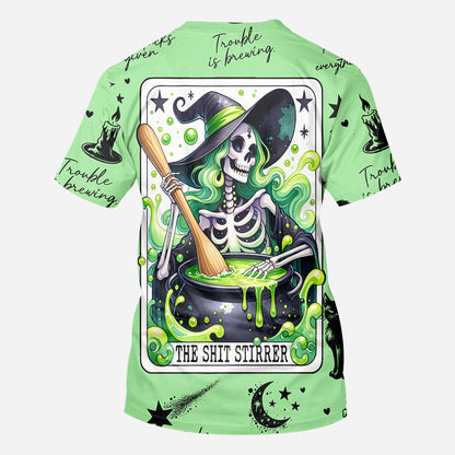 The Shit Stirrer - Personalized Witch All Over Shirt