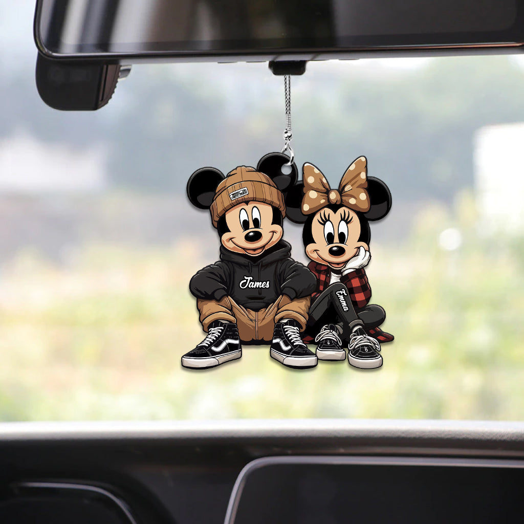 Chicano Mouse Couple - Personalized Mouse Car Ornament