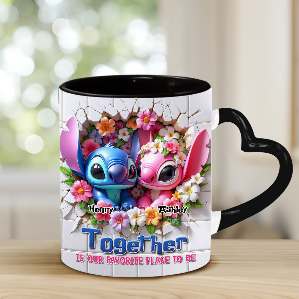 Love Ohana Forever - Personalized Ohana Heart Handle Mug