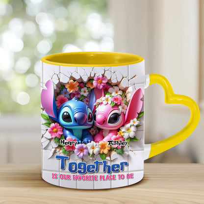 Love Ohana Forever - Personalized Ohana Heart Handle Mug