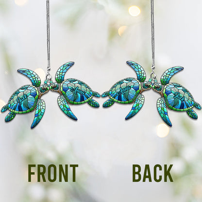 Love Turtles - Personalized Turtle Car Ornament