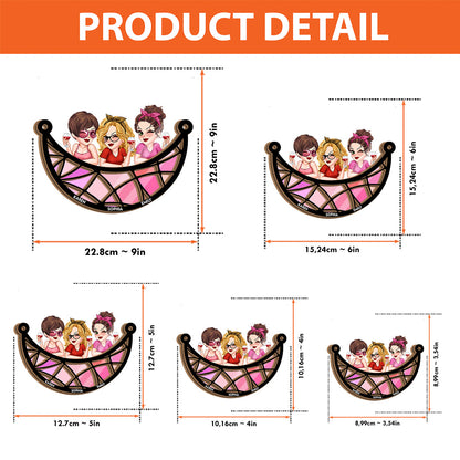 Besties Forever - Personalized Bestie 2 Layered Window Hanging Suncatcher