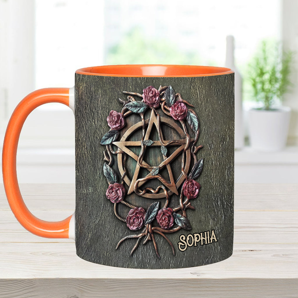 Mystical Witch Ancient Roses - Personalized Witch Accent Mug