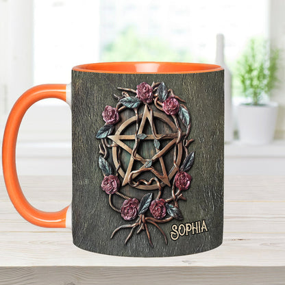 Mystical Witch Ancient Roses - Personalized Witch Accent Mug
