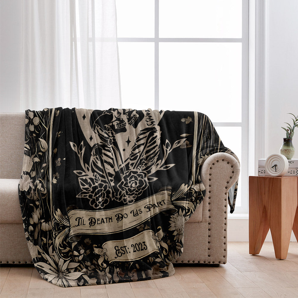 Till Death Do Us Part - Personalized Skull Blanket