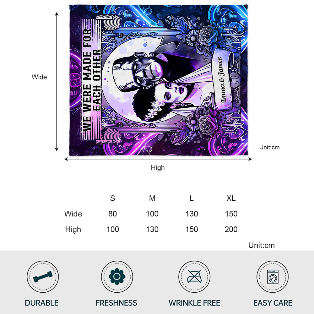 The Green Monster And Bride, We Were Made For Each Other - Personalized Couple Blanket