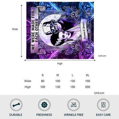 The Green Monster And Bride, We Were Made For Each Other - Personalized Couple Blanket