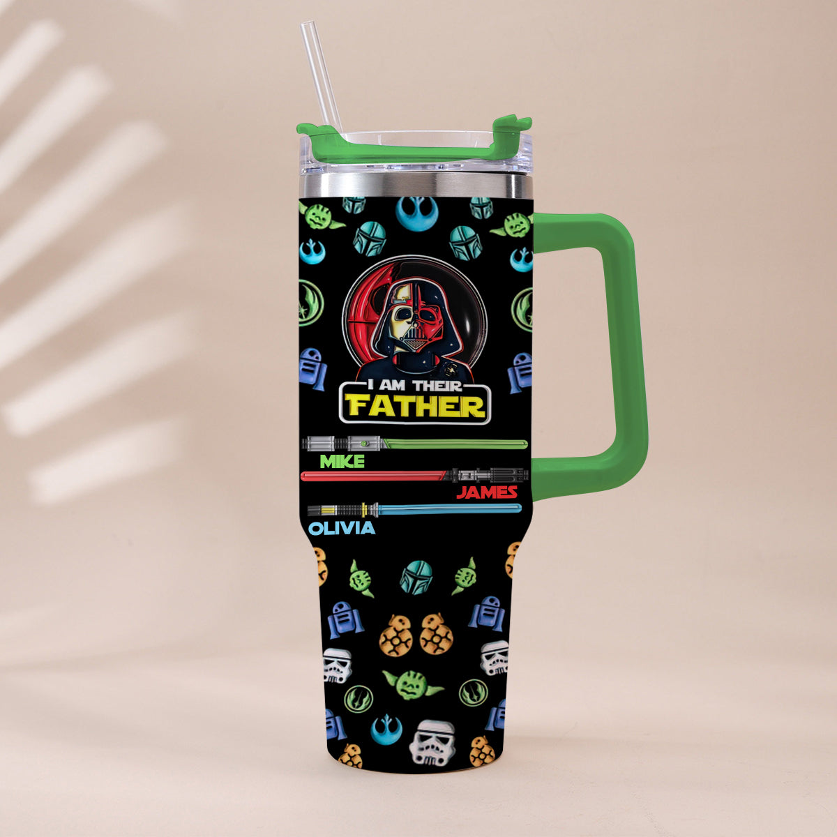 I Am Their Father - Personalized Father Tumbler With Handle