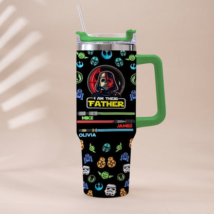 I Am Their Father - Personalized Father Tumbler With Handle