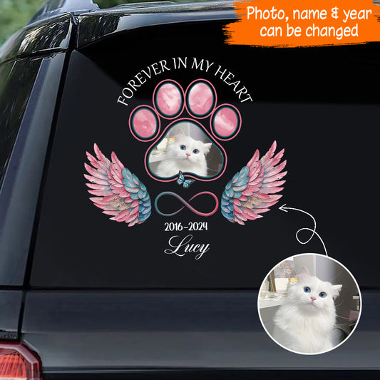 Forever In My Heart - Personalized Dog Decal Die Cut