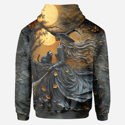 Beautiful Witch & Her Black Cat - Personalized Witch All Over Shirt