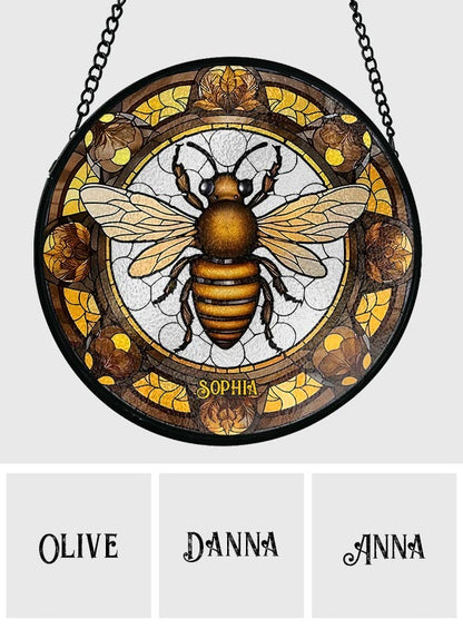 Beautiful Bee - Personalized Bee Stained Glass Suncatcher