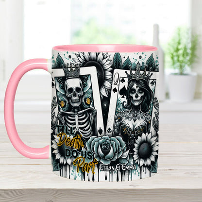 Till Death Do Us Part - Personalized Skull Accent Mug