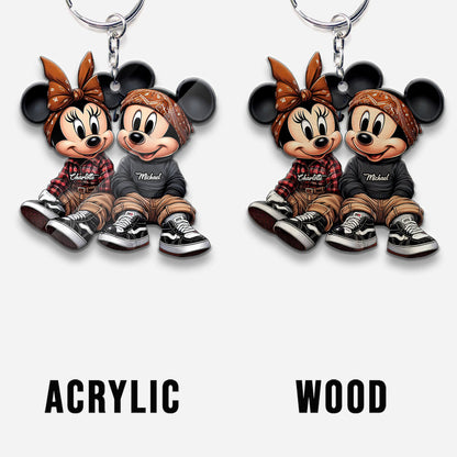 Chicano Mouse Couple - Personalized Mouse Keychain