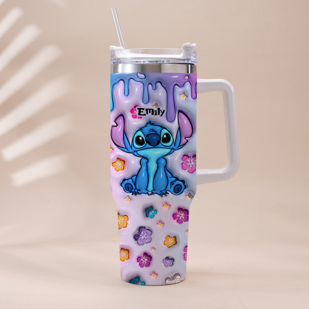 Blue Pink Ohana - Personalized Ohana Tumbler With Handle