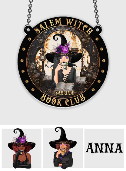 Salem Witch Book Club - Personalized Witch Window Hanging Suncatcher Ornament